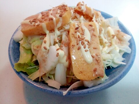 レタス・キャベツ・白菜芯・玉子焼きのサラダ